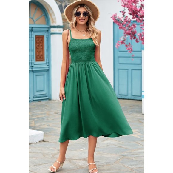 Smocked Spaghetti Strap Midi Dress - Picture 16 of 16